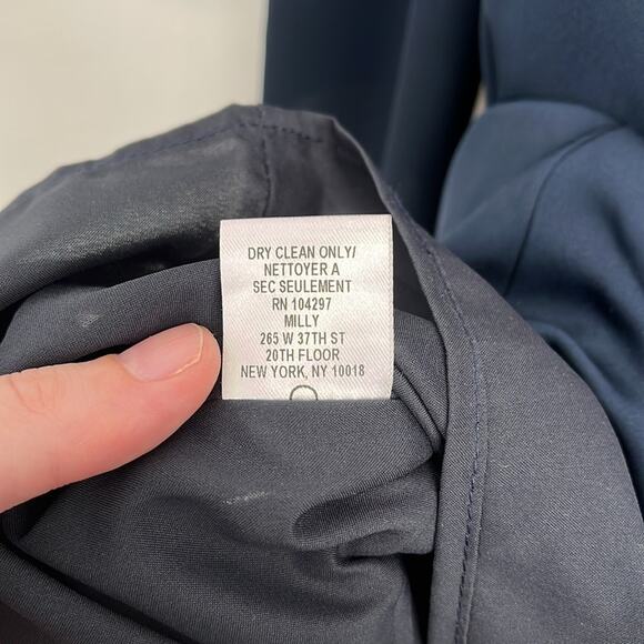 MILLY Butterfly Sleeve Silk Stretch Crepe Bateau Neckline Mini Shift Dress Size2 - Picture 12 of 15